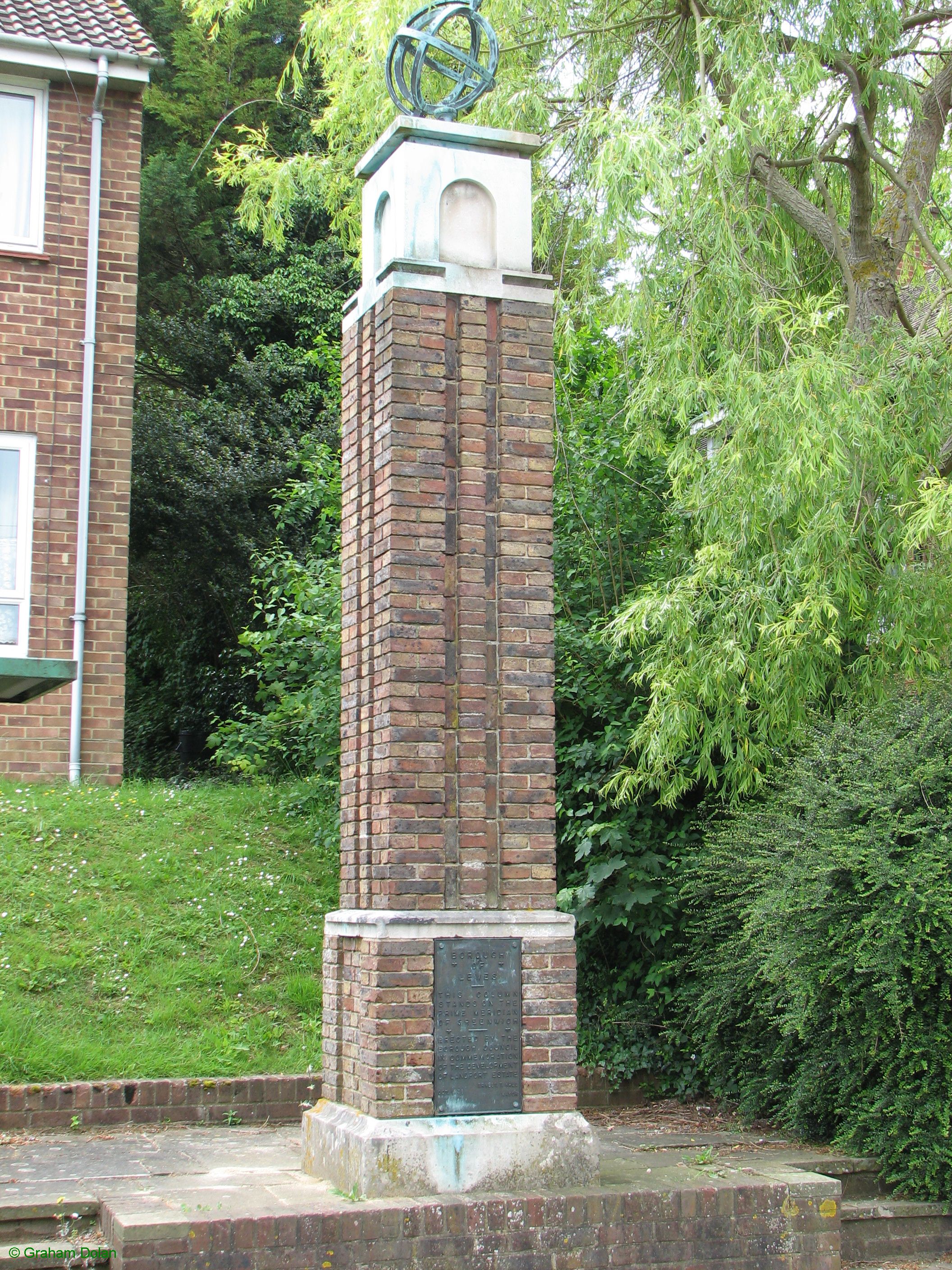 Greenwich Meridian Marker; England; East Sussex; Lewes